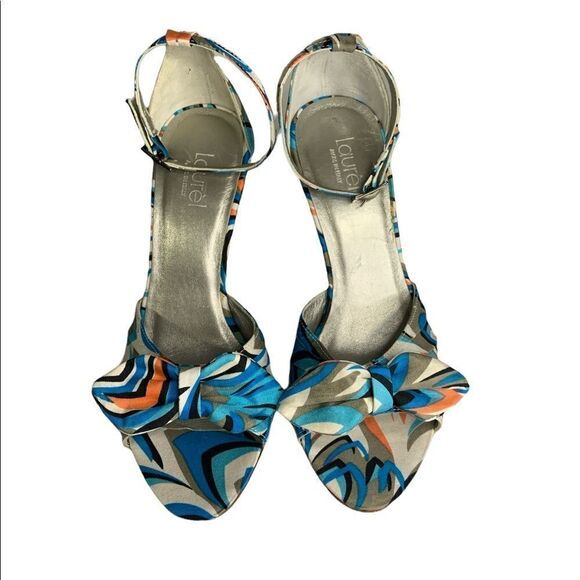 Escada Laurél Ankle Strap Bow Heels Summer - Picture 4 of 13